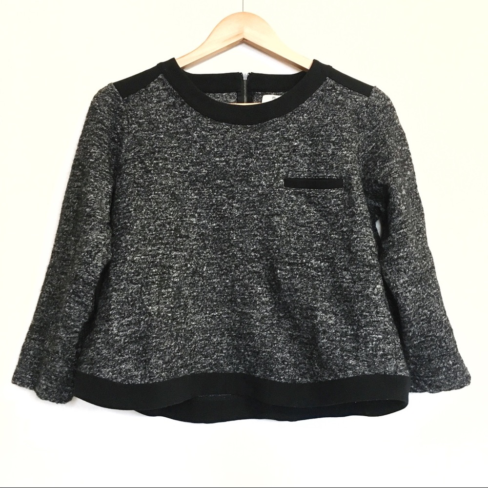 Madewell charcoal and black wool sweater